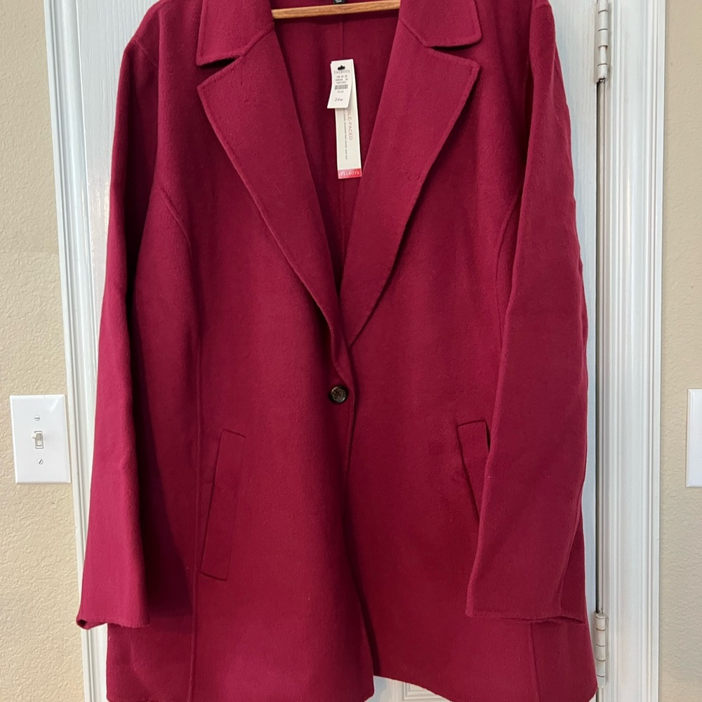 Talbots Burgundy Single-Button Blazer Jacket - image 1